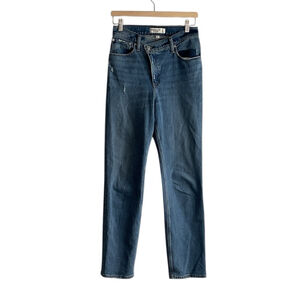 Abercrombie & Fitch Curve Love The 90s Ultra High Rise Straight Blue Jeans, 27